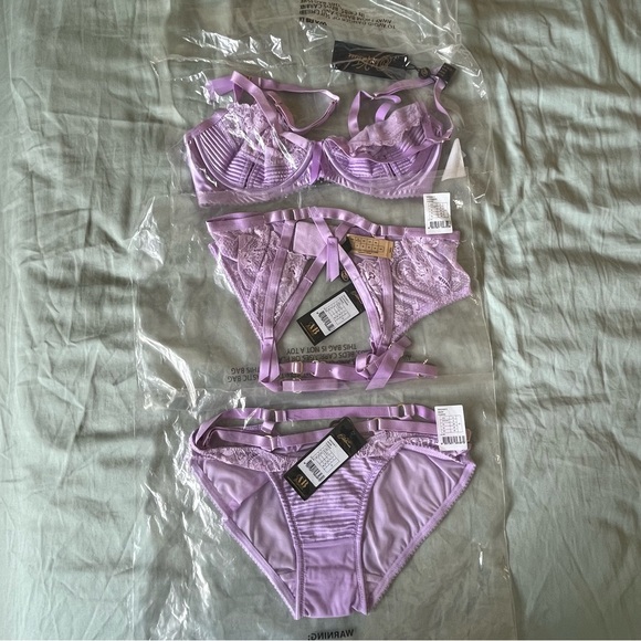 DITA VON TEESE - NWT Madame X Lingerie Set - Lilac - Picture 2 of 7